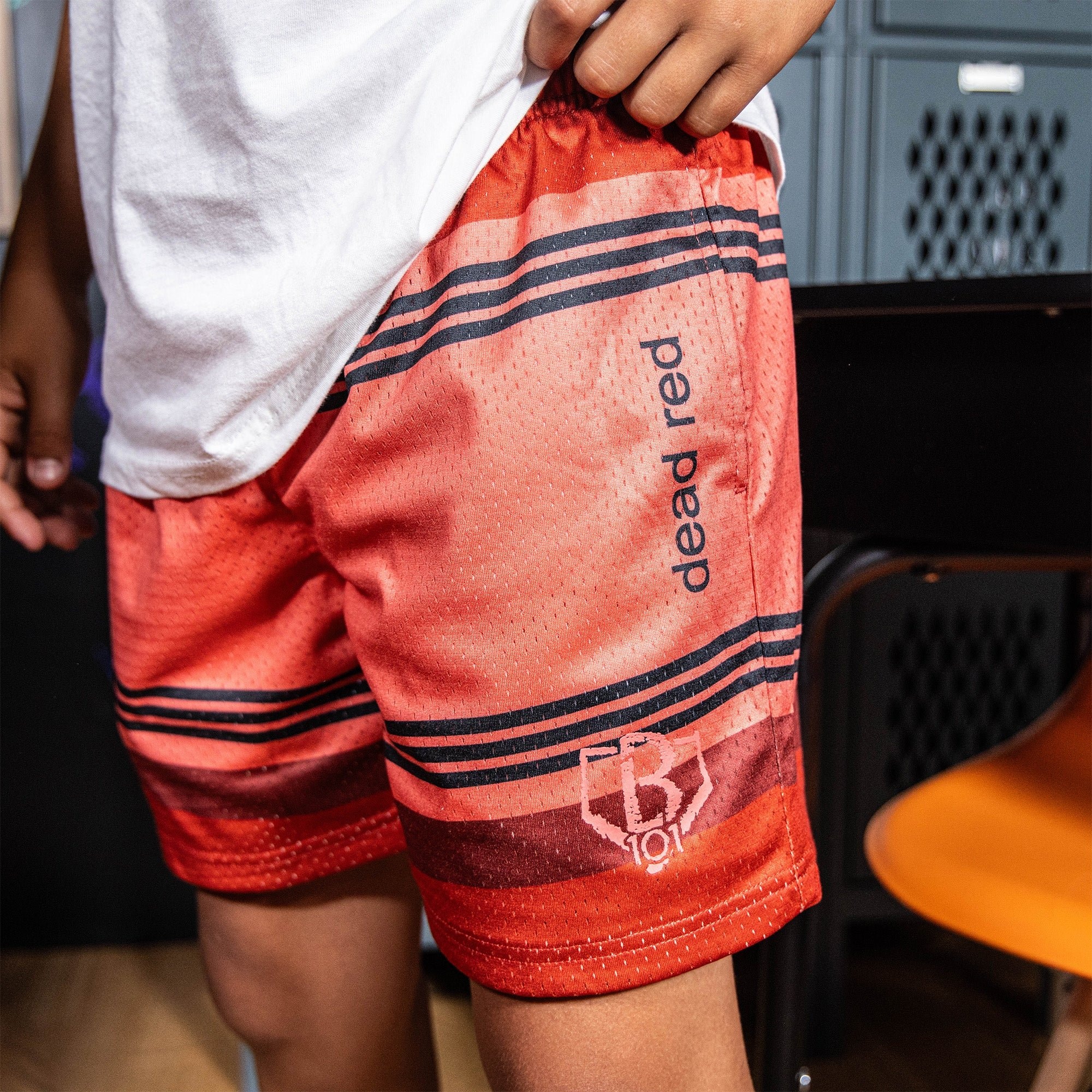 Crayon Shorts - Dead Red Mesh Athletic Shorts with Pockets