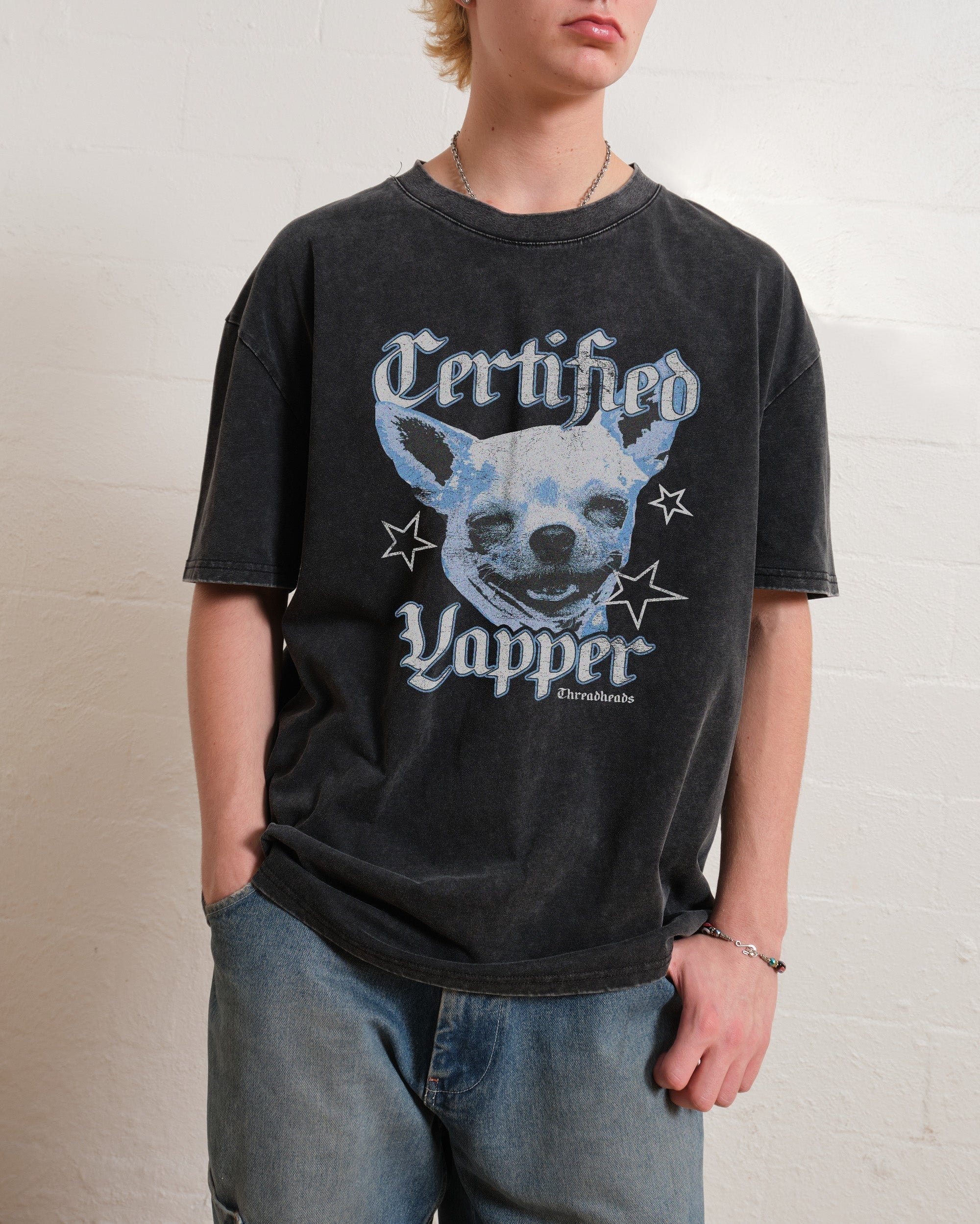 Certified Yapper Oversized Graphic Tee - Unisex 100% Combed Cotton Heavyweight T-Shirt