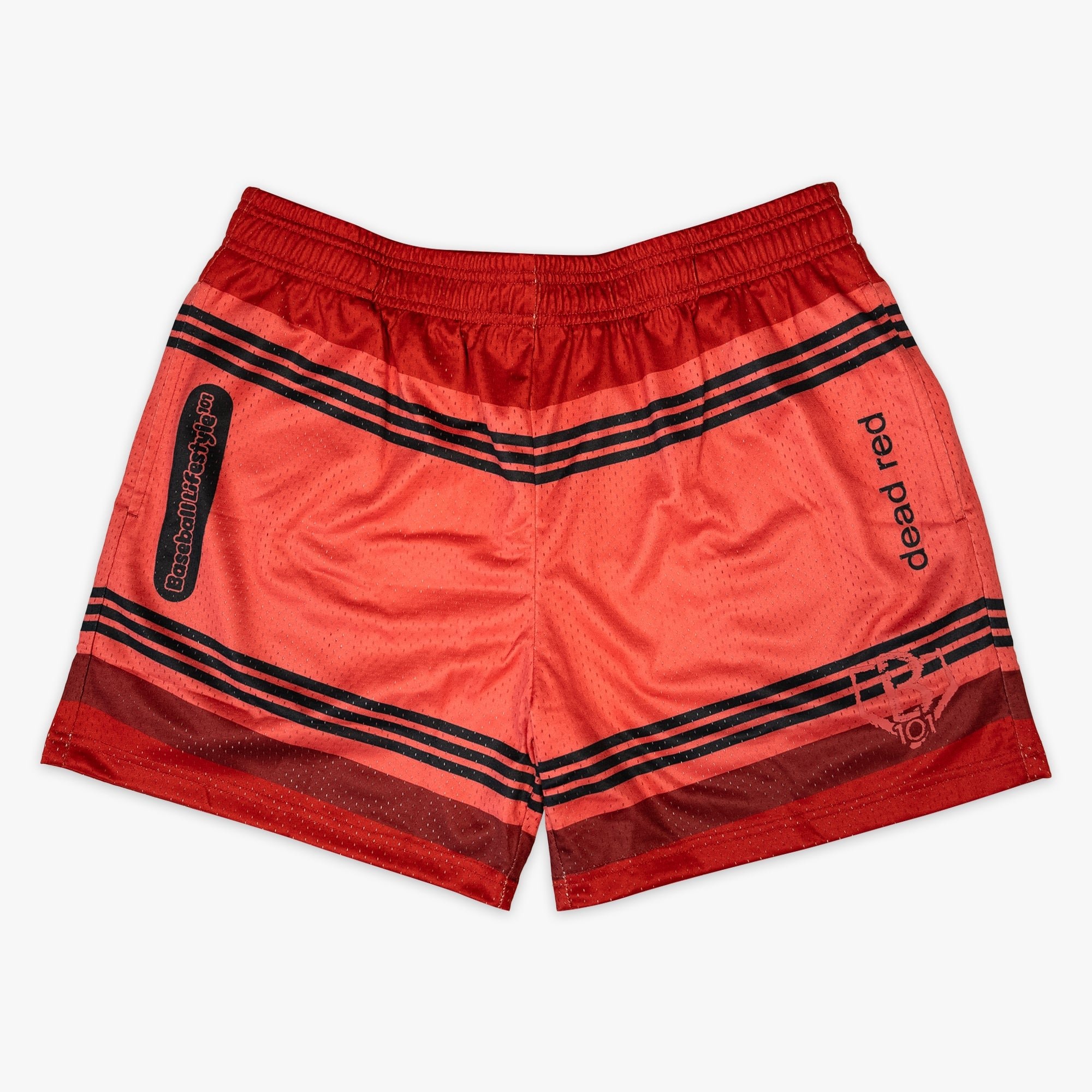Crayon Shorts - Dead Red Mesh Athletic Shorts with Pockets