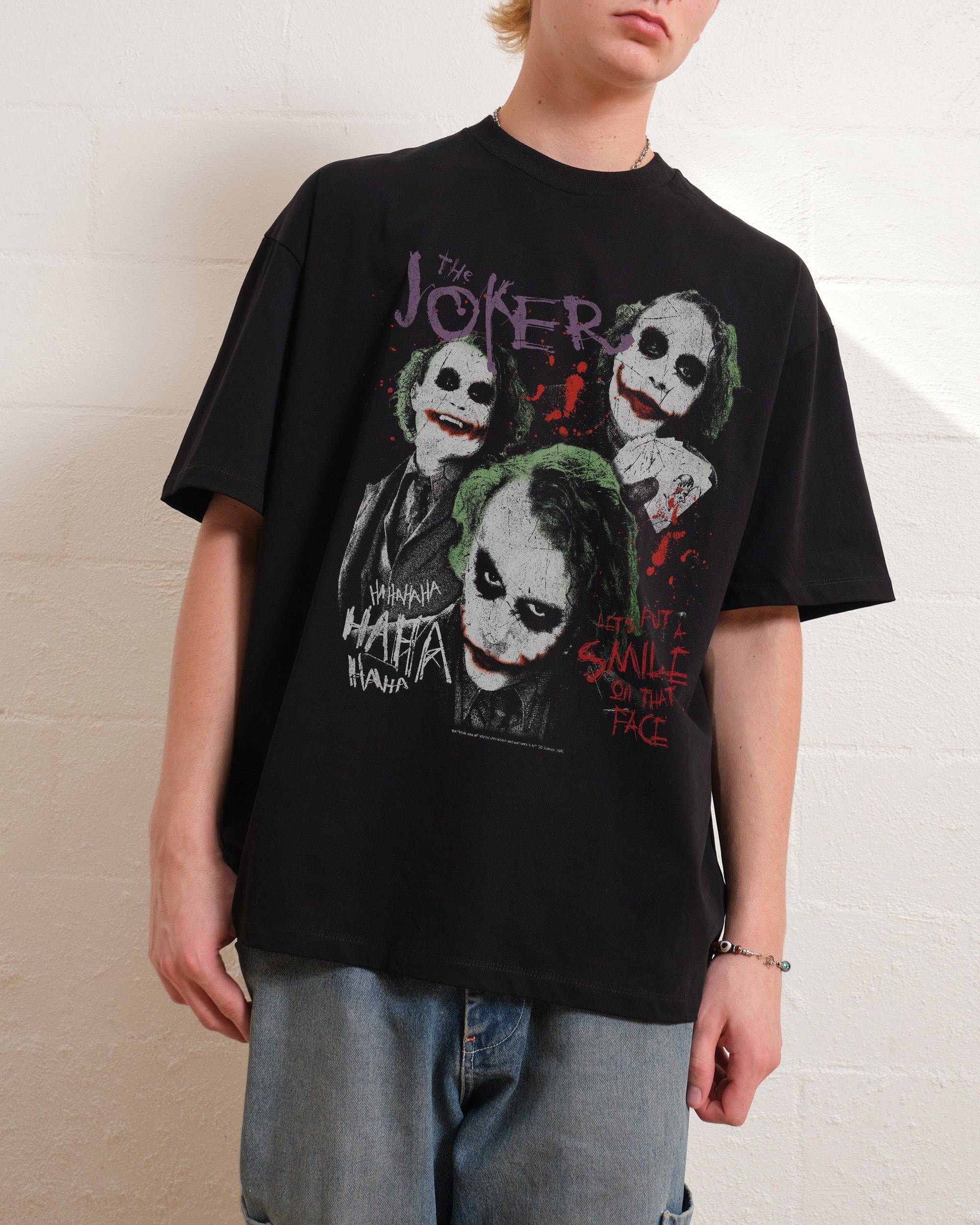 The Joker Vintage Oversized T-Shirt Unisex 90s Boxy Fit 100% Combed Cotton