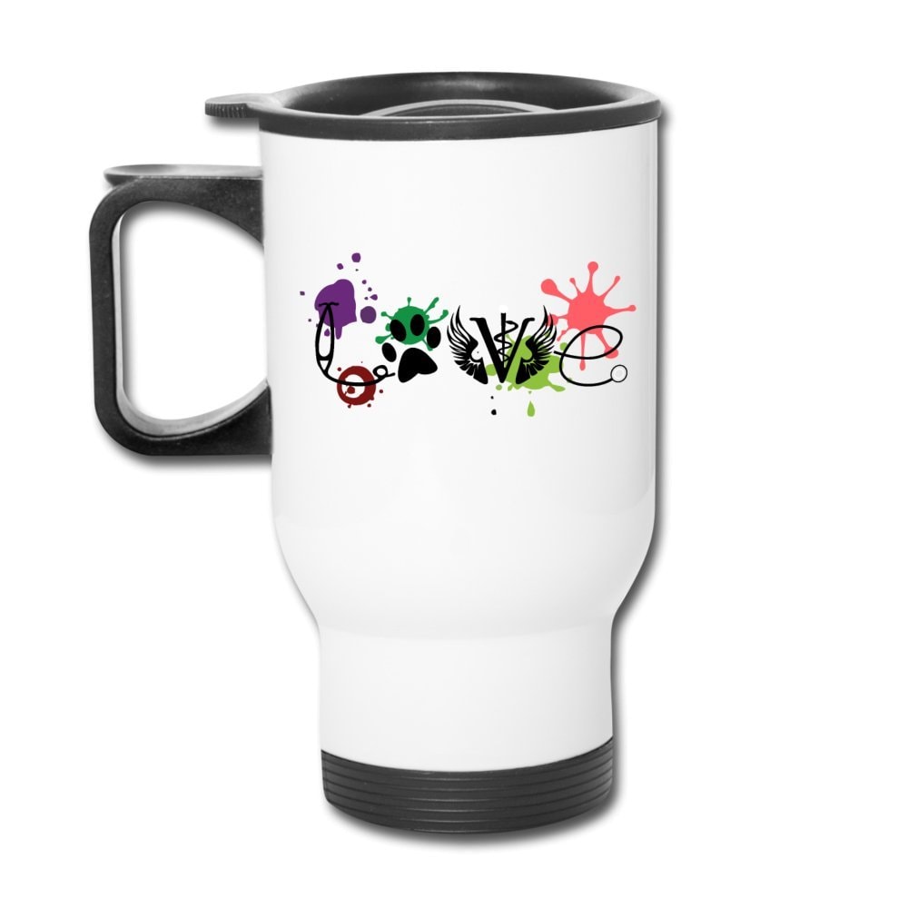 LOVE Veterinary Medicine 14oz Stainless Steel Travel Mug