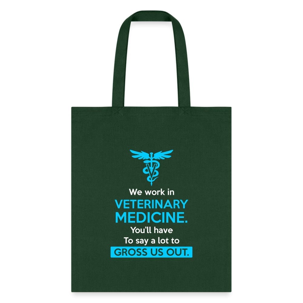 We Work in Veterinary Medicine Tote Bag - Vet Tech Graphic Print Cotton Canvas Shopper