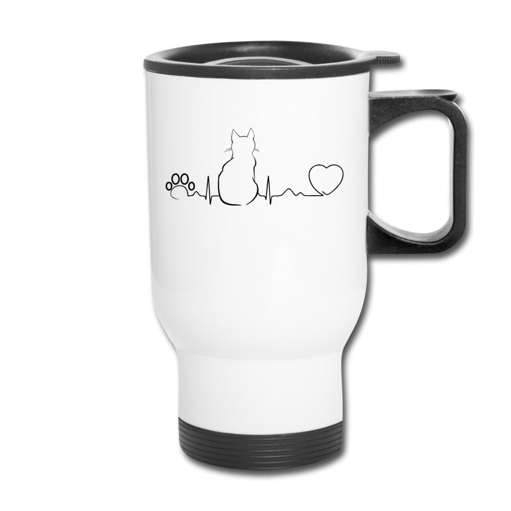 Cat Pulse 14oz Stainless Steel Travel Mug for Veterinary Professionals