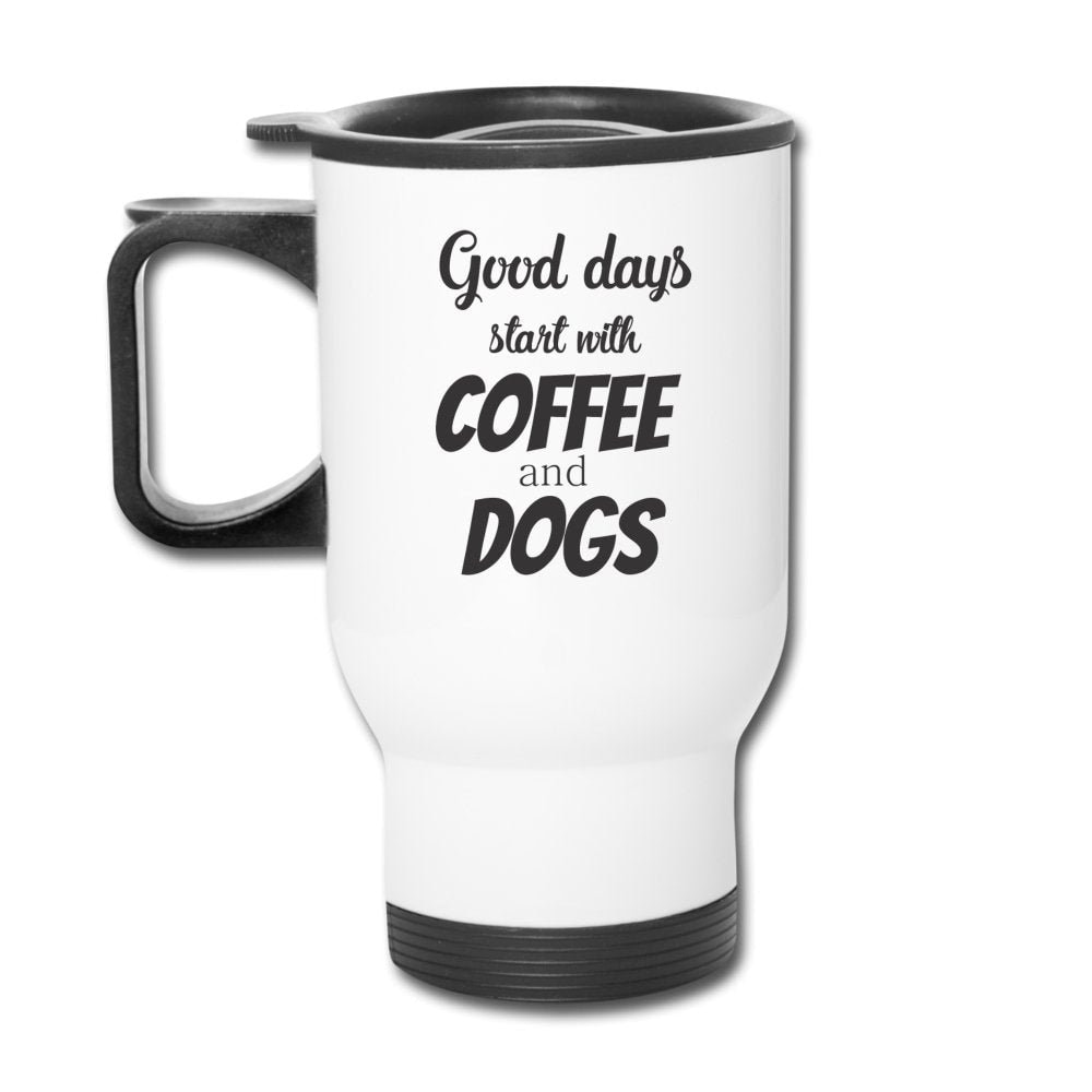 Good Days Start with Coffee and Dogs 14oz Travel Mug Veterinary
